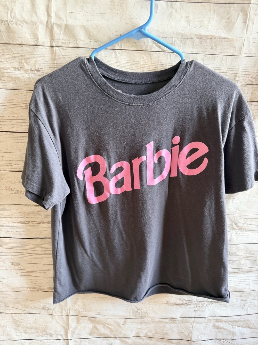 Barbie women's Gray T‑Shirt with Pink Logo